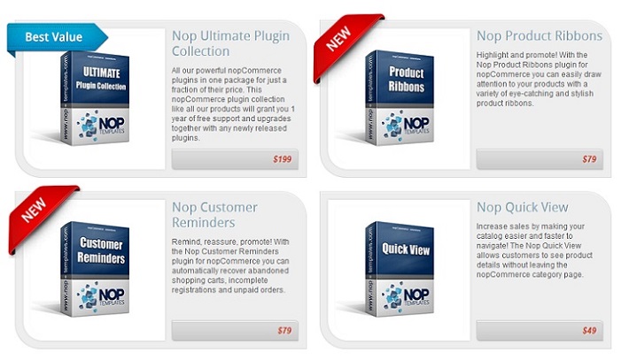 Professional nopCommerce plugins and extensions with product ribbons